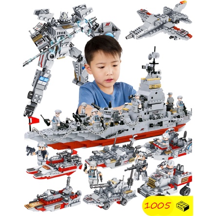 1005 CHI TIẾT-HÀNG CHUẨN – BỘ ĐỒ CHƠI XẾP HÌNH Lắp Ráp Tàu CHIẾN HẠM, OTO, ROBOT, Lắp ghép Thuyền CHIẾN