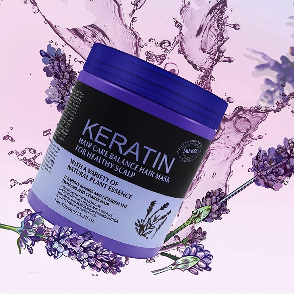 Kem Ủ Tóc KERATIN COLLAGEN 1000ML LAVENDER BRAZIL NUT – Ủ Hấp Tóc Cung Cấp Dưỡng Chất KERATIN