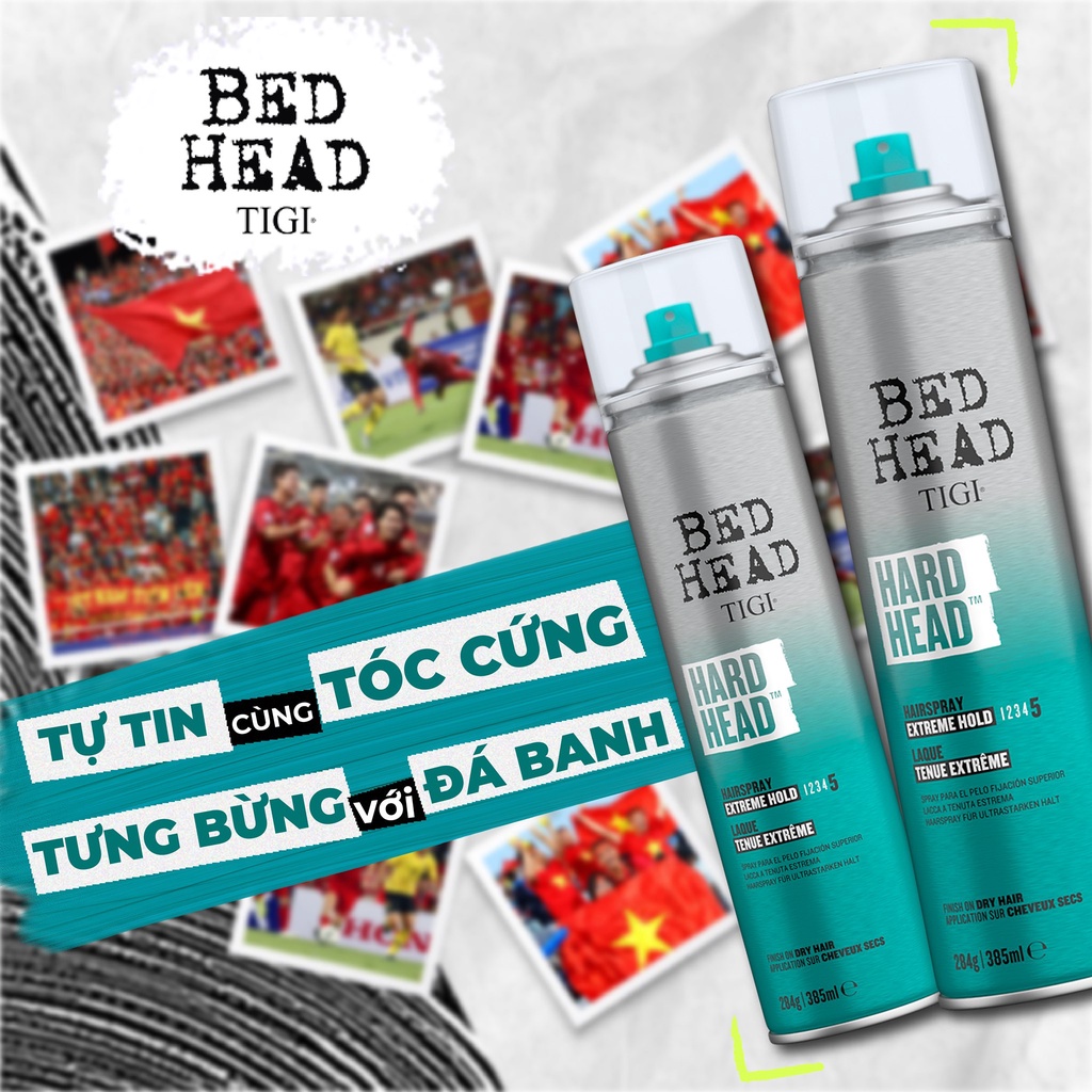 Gôm xịt tóc siêu cứng, giữ kiểu lâu bền Tigi Bed Head Hard Head 385ml chính hãng