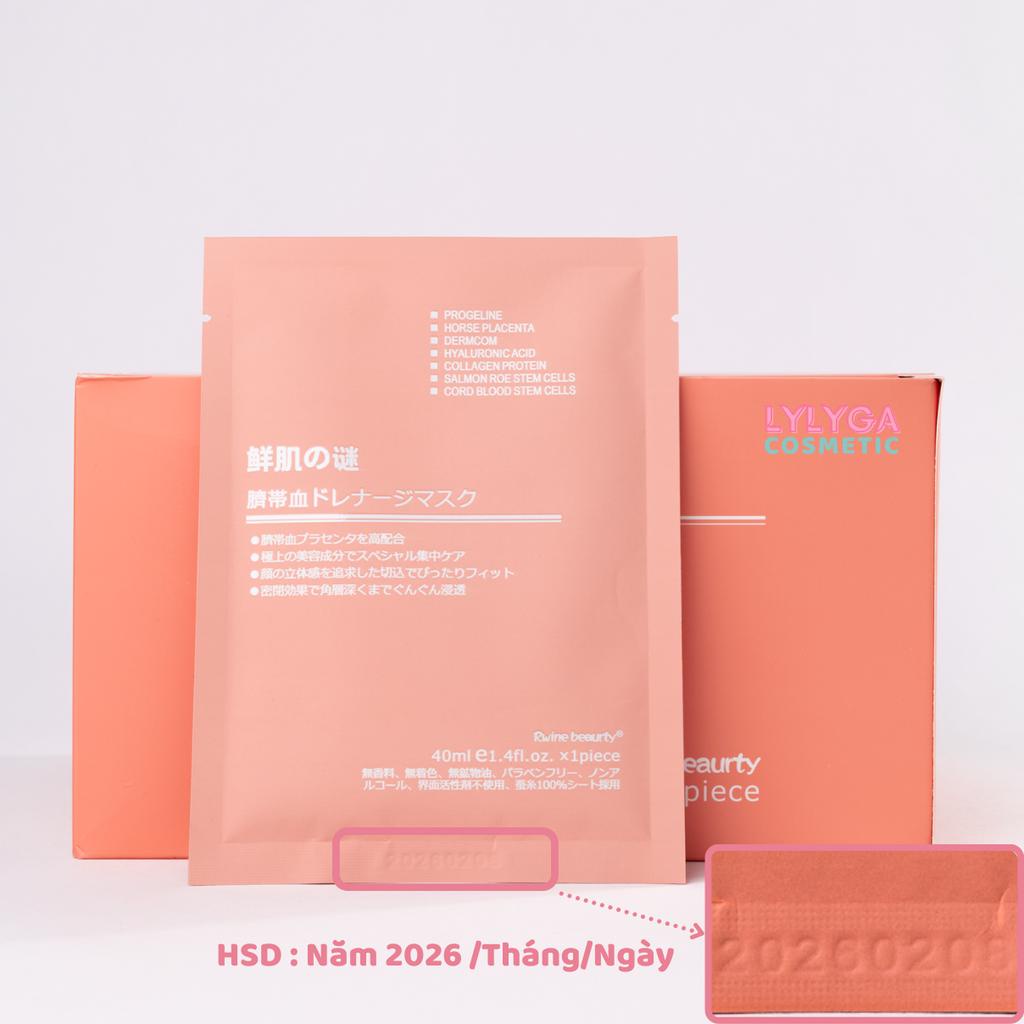 Mặt nạ nhau thai cừu collagen tế bào gốc Nhật Bản Rwine Beauty 1 Miếng, 40ml colagen mặt nạ giấy dưỡng da, dưỡng ẩm MN01