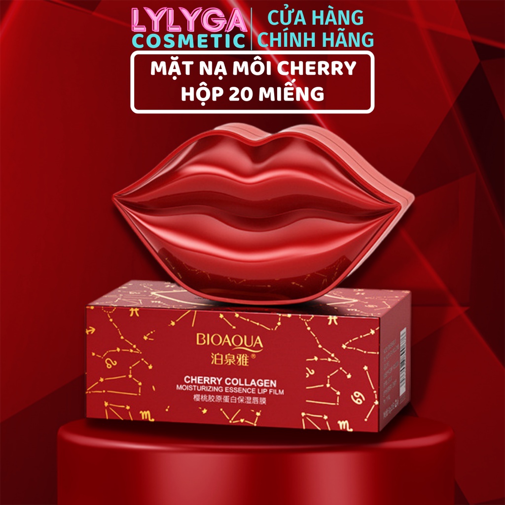 Mặt nạ môi BIOAQUA CHERRY 60g Hộp 20 miếng, mặt nạ ngủ cho môi ban đêm, ban ngày giảm thâm 1 HỘP MN18