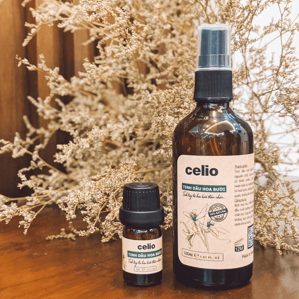 Tinh Dầu Dưỡng Tóc CELIO Tinh Dầu Hoa Bưởi Nguyên Chất Ngăn Rụng Tóc Hỗ Trợ Mọc Tóc Làm Sạch Da Đầu Xịt Thơm Tóc An Toàn