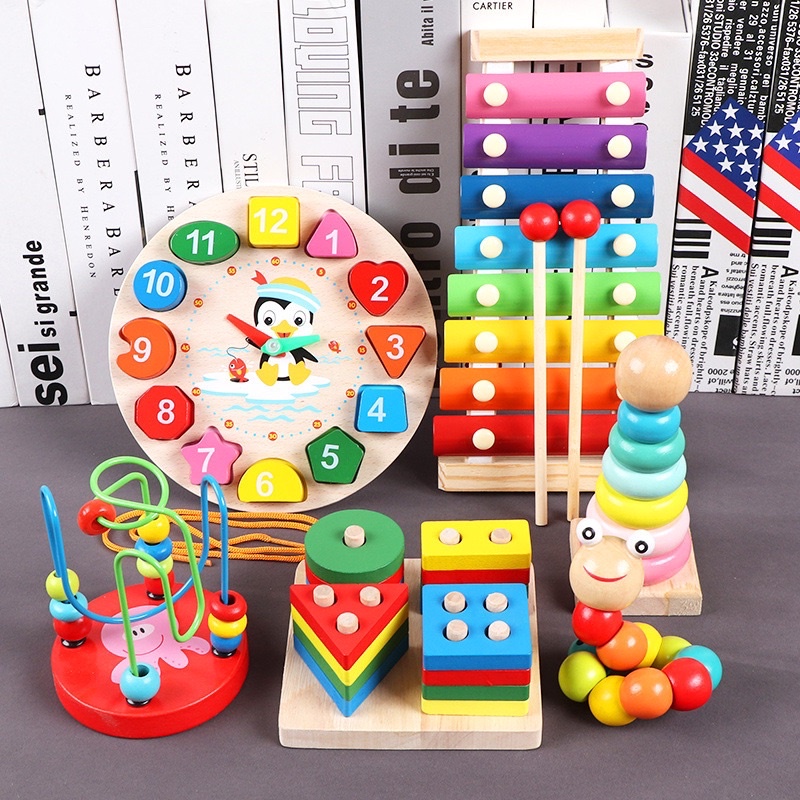 Đồ chơi gỗ trí tuệ – Combo 3-6 món đồ chơi gỗ tiết kiệm cho bé