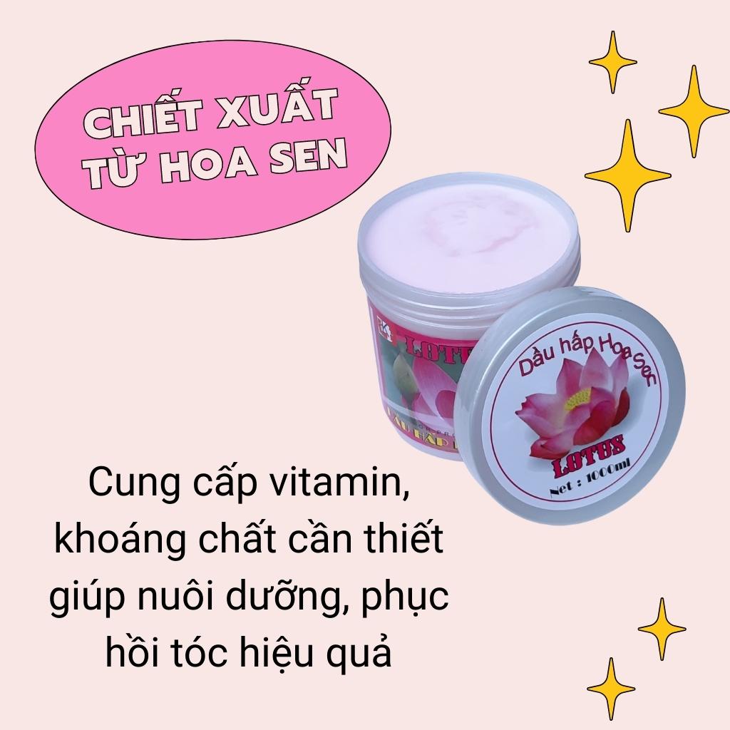 Kem ủ tóc hấp dầu HOA SEN LOTUS 500ml chính hãng phục hồi hư tổn chẻ ngọn dầu ủ tóc mềm mượt tóc thơm dịu nhẹ AME SHOP