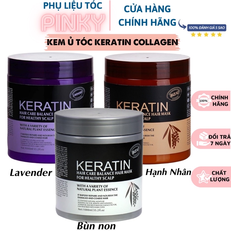 Kem ủ tóc KERATIN COLLAGEN 1000ML BRAZIL NUT – Ủ hấp tóc cân bằng KERATIN tự nhiên, hương thơm nước hoa