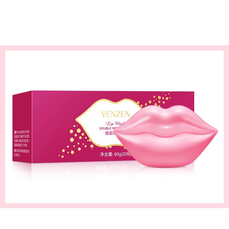 Hộp 20 Miếng Mặt Nạ Môi Dưỡng Ẩm Bổ sung Collagen của VenZen Bioaqua