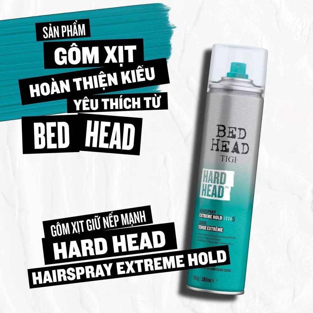 Gôm Xịt Tóc TIGI Bed Head Hard Head – 385ml – Hàng Chính Hãng