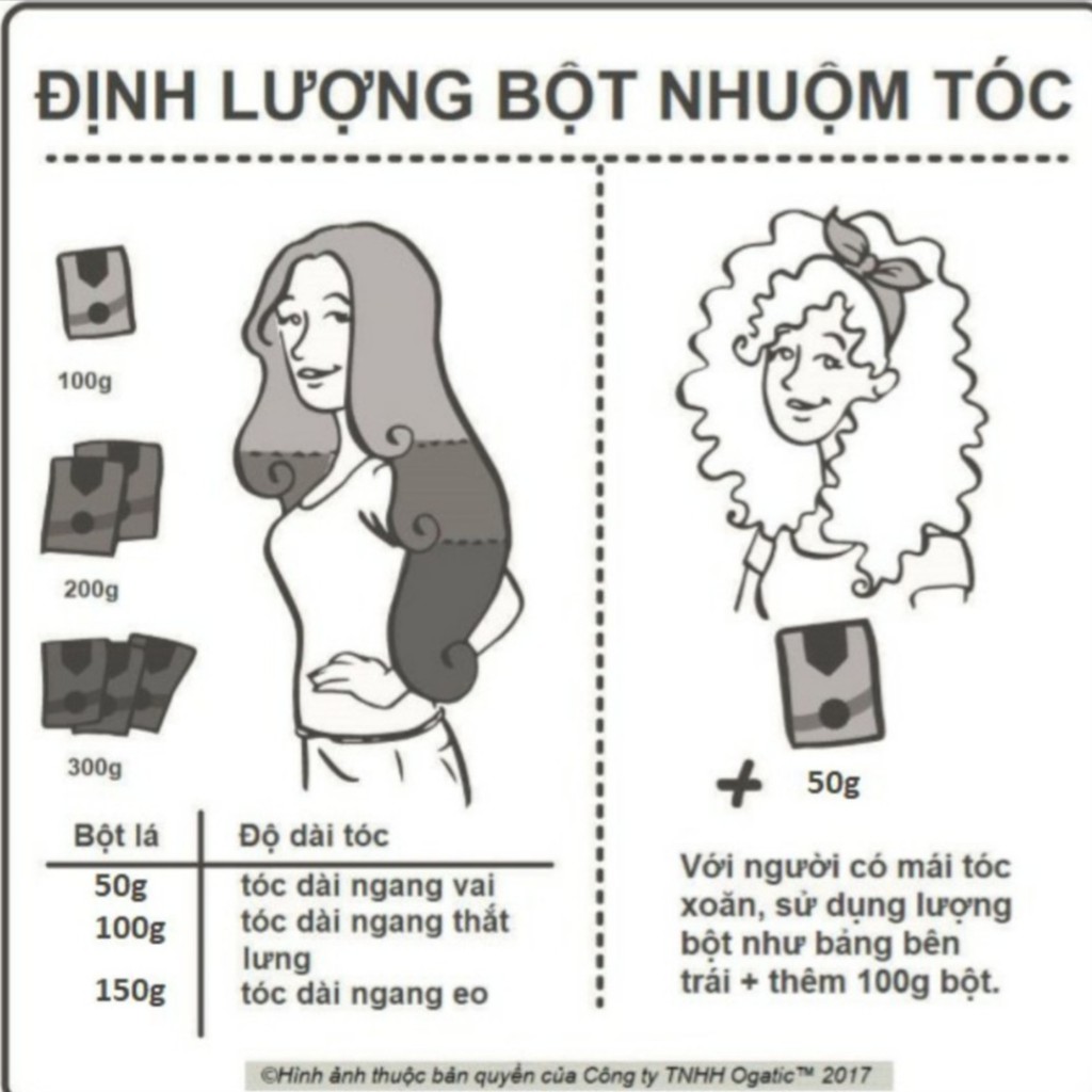 Bột Lá Nhuộm Tóc Ogatic – Chính hãng – Hàng Mới Về – Siêu Giảm Giá ( Tặng kèm lược )