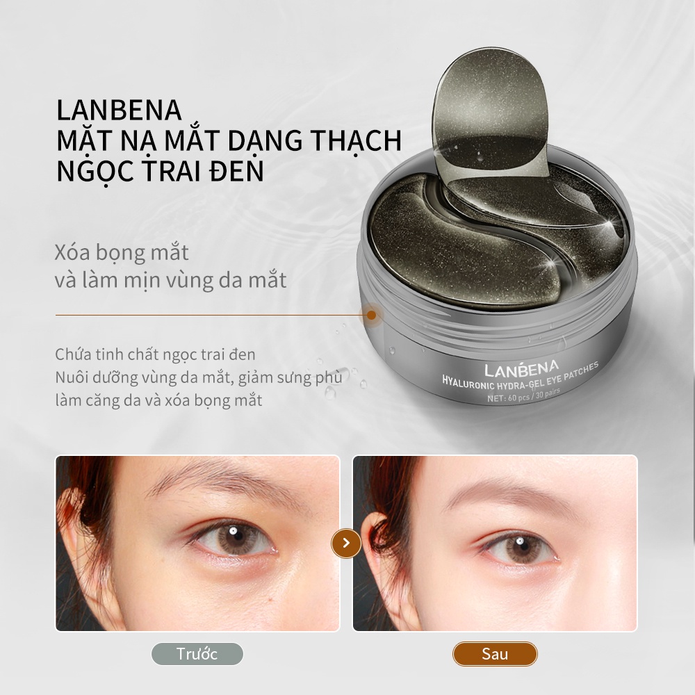Hộp 60 mặt nạ mắt Lanbena vitamin C retinol giảm quầng thâm và nếp nhăn chống lão hóa