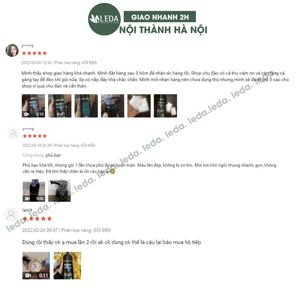 Dầu gội đen tóc Gelissa thảo dược 3 trong 1 dầu gội phủ bạc gội là đen hoặc nâu nhật bản 500ml leda