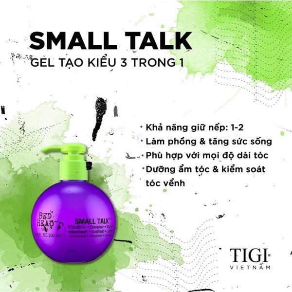 [Bạn mới nhập COSHBM -50% đơn 0Đ] Kem Tạo Nếp Tóc Uốn Tigi Bed Head Small Talk Chính Hãng