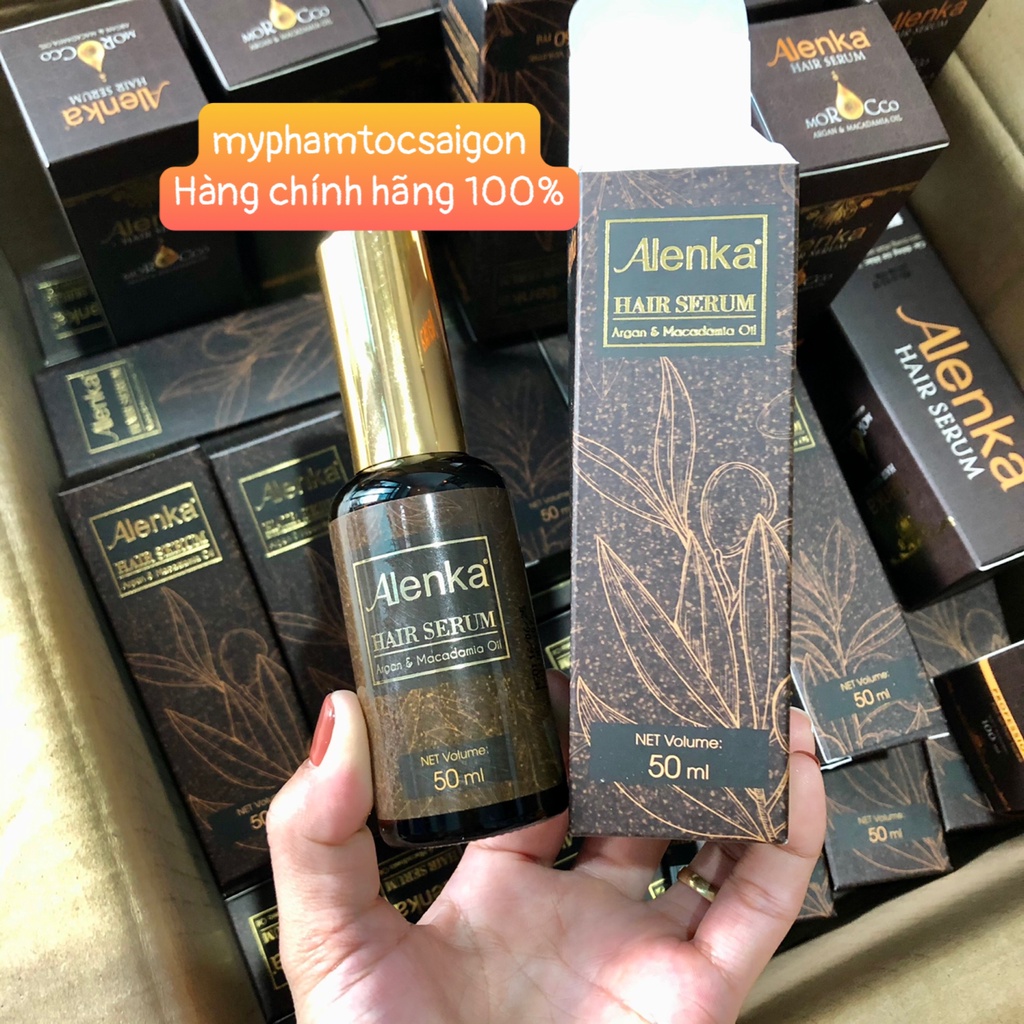(chính hãng_giá sỉ)Tinh dầu dưỡng bóng và giữ nếp tóc uốn sóng lơi Alenka Hair Serum 50ml
