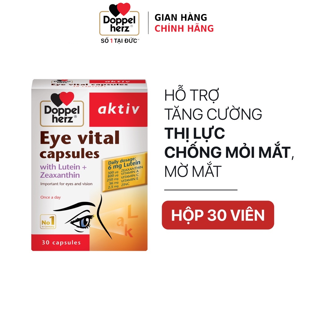Viên uống chống mỏi mắt, tăng cường thị lực Doppelherz Eye Vital Capsules (Hộp 30 viên)
