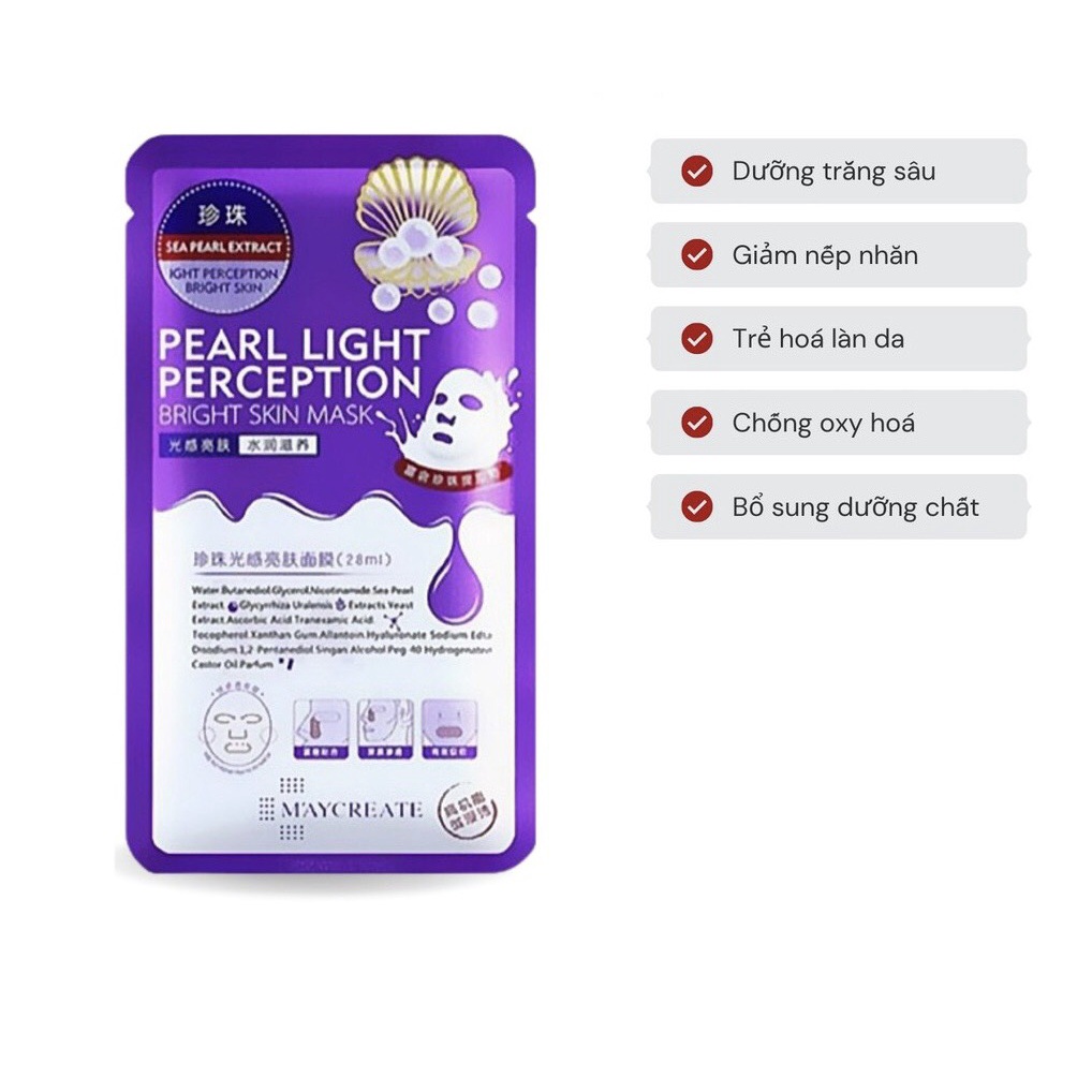 Mặt Nạ HA – Mặt nạ Xanh Tím – Mặt Nạ Dưỡng Ẩm – Mask Dưỡng Trắng Da HA Maycreate Nội Địa Trung 1 Miếng