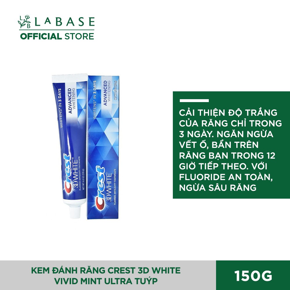 Kem Đánh Răng Crest 3D White Advanced Triple Whitening 158g