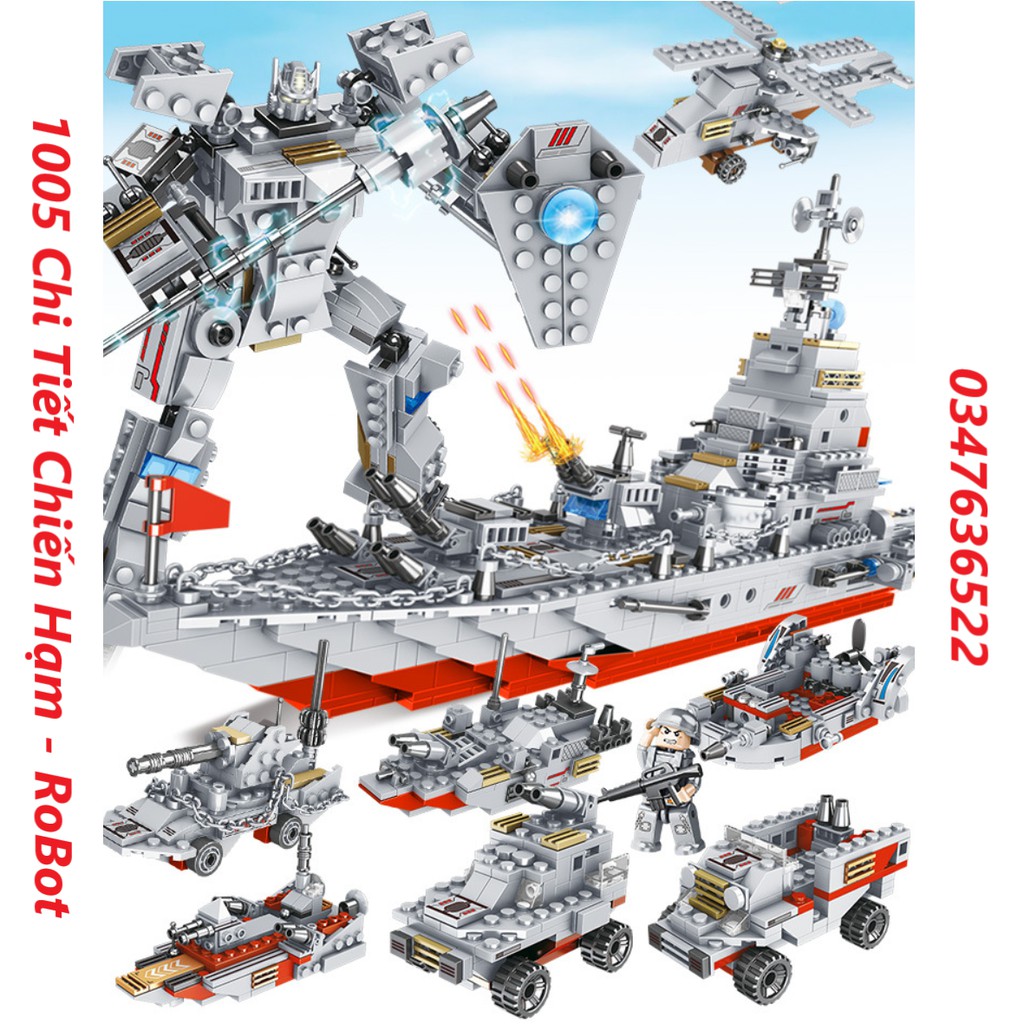 1005 CHI TIẾT-HÀNG CHUẨN – BỘ ĐỒ CHƠI XẾP HÌNH Lắp Ráp Tàu CHIẾN HẠM, OTO, ROBOT, Lắp ghép Thuyền CHIẾN
