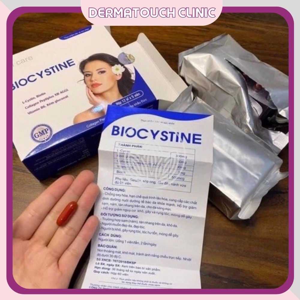Biocystine viên uống chăm sóc hỗ trợ đẹp da, trắng da, mọc tóc, mọc móng (30 viên)