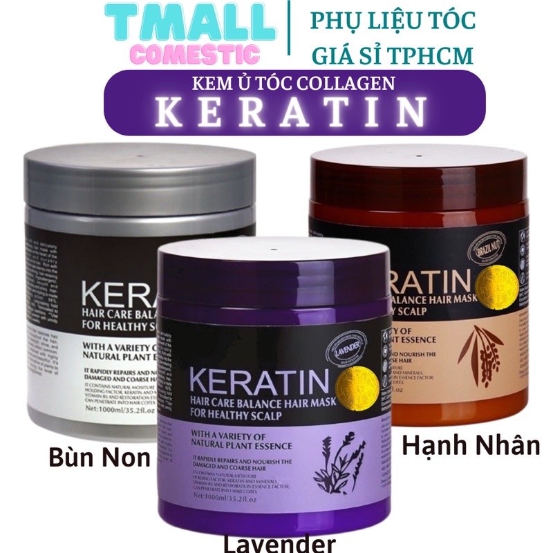 Kem ủ tóc KERATIN COLLAGEN 1000ML LAVENDER BRAZIL NUT – Ủ hấp tóc cung cấp dưỡng chất KERATIN tự nhiên UT08