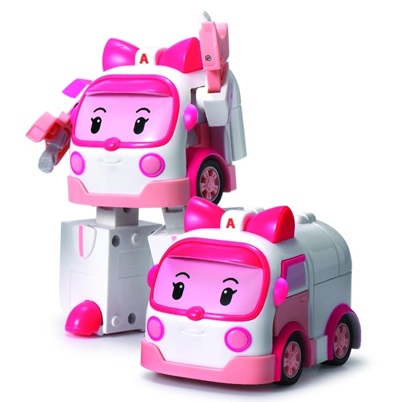 Bộ 6 đồ chơi xe oto biến hình thành robot Robocar Poli độc đáo vui nhộn cho bé, Đồ chơi biến hình biệt đội Robocar