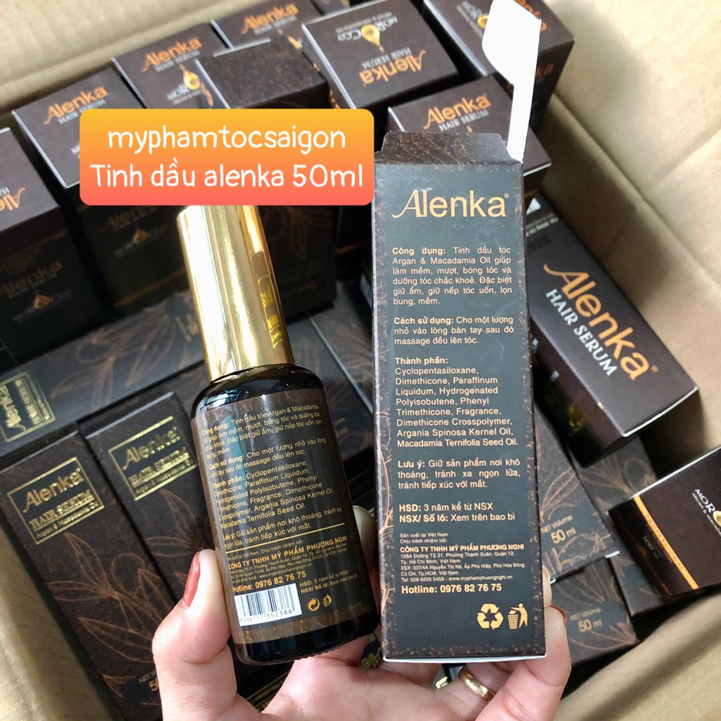 (chính hãng_giá sỉ)Tinh dầu dưỡng bóng và giữ nếp tóc uốn sóng lơi Alenka Hair Serum 50ml