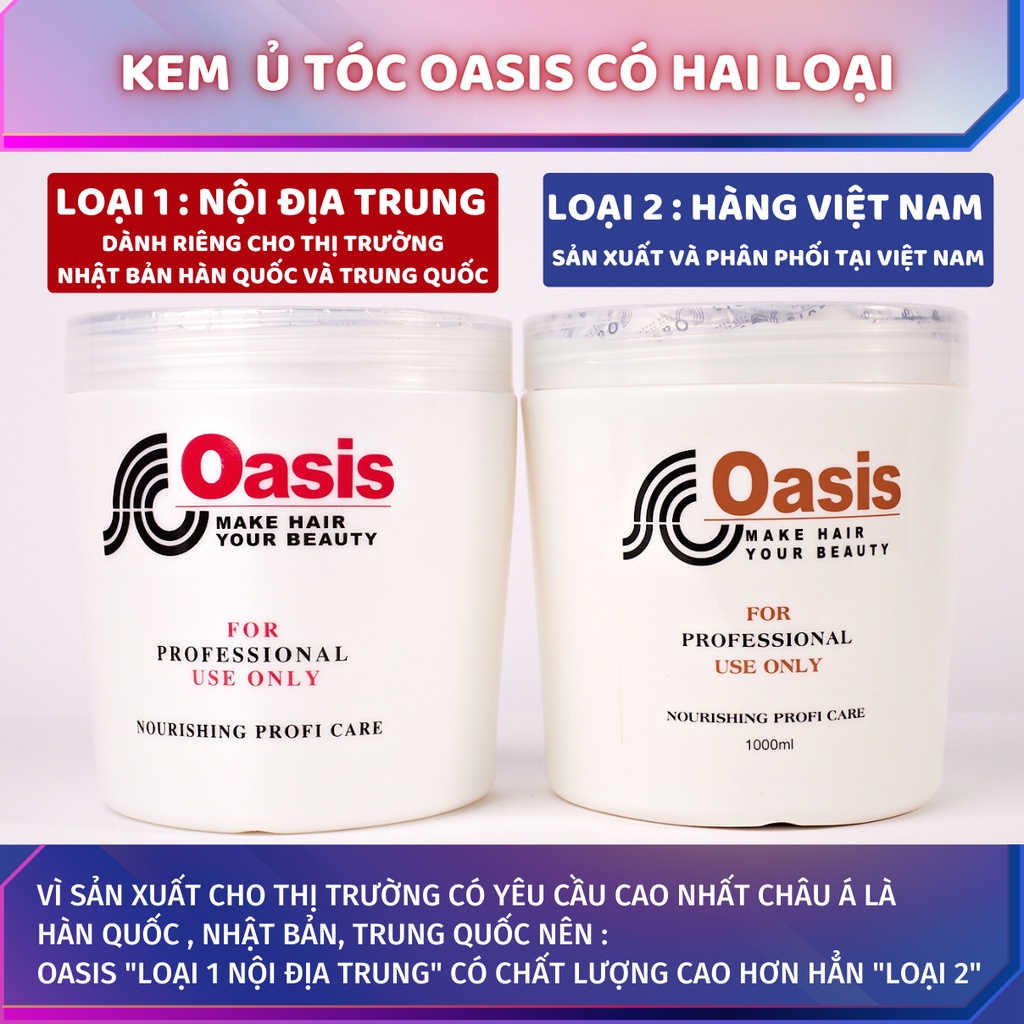 Kem ủ tóc OASIS 1000ML 500ML LOẠI 1 Nội Địa Trung ủ tóc, dầu xả, dầu ủ dưỡng tóc hair mask hấp tóc phục hồi hư tổn UT12