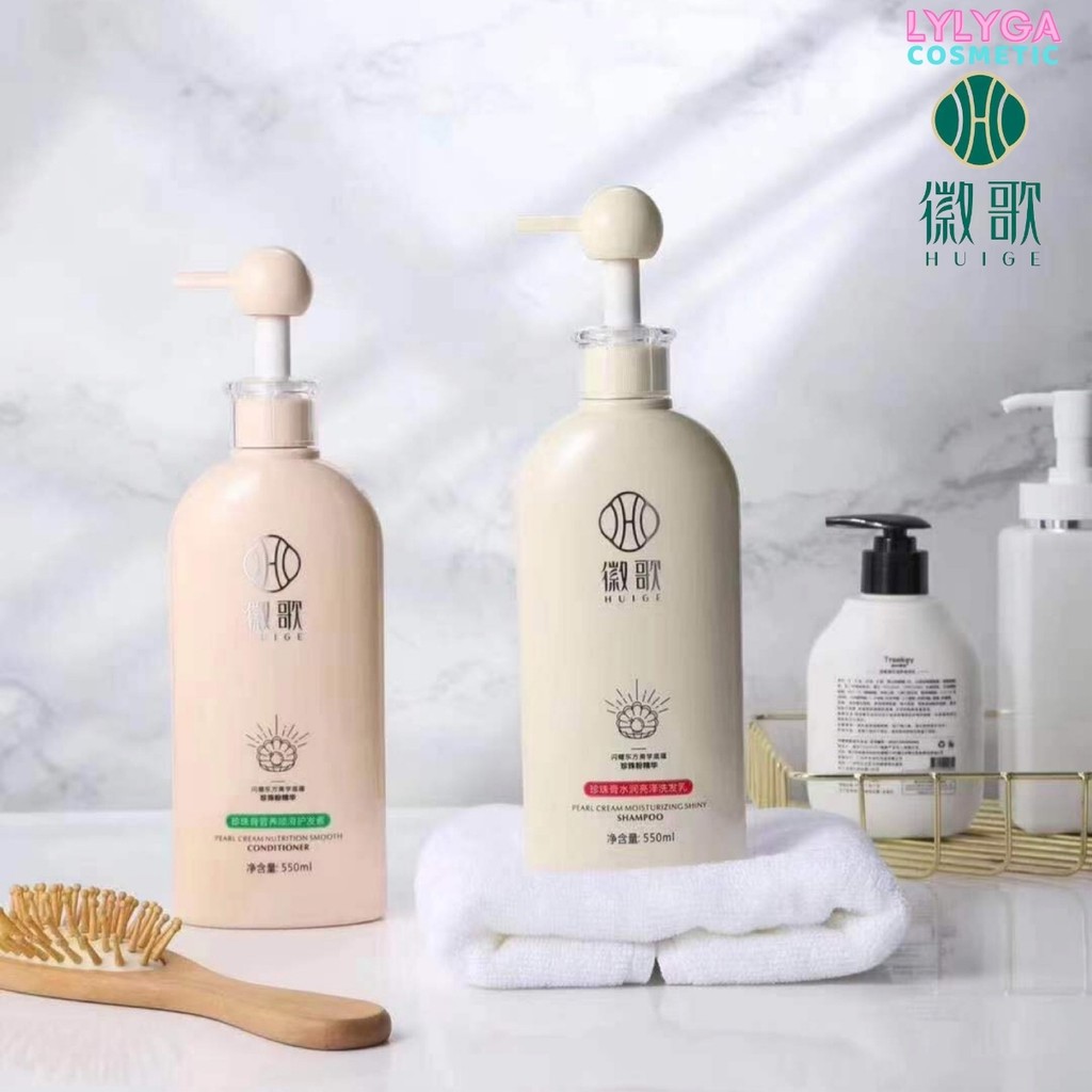 Bộ dầu gội dầu xả HUIGE PEARL CREAM 800ML X2 Phục hồi dưỡng ẩm cho tóc mềm mượt – Cặp gội xả bột ngọc trai GX27