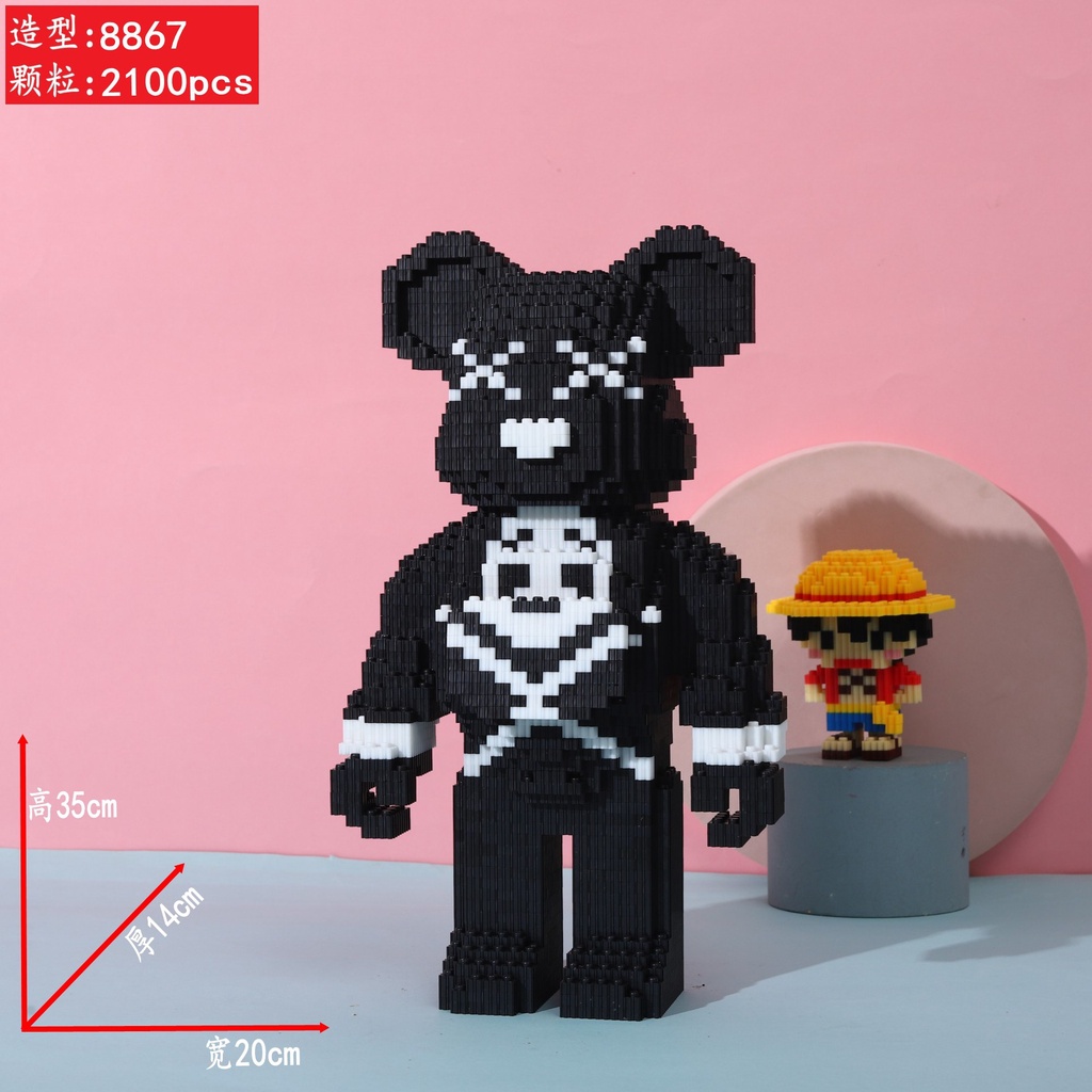 Mô hình lắp ráp gấu bearbrick cỡ lớn 30cm – 36cm, Đồ chơi lắp ráp