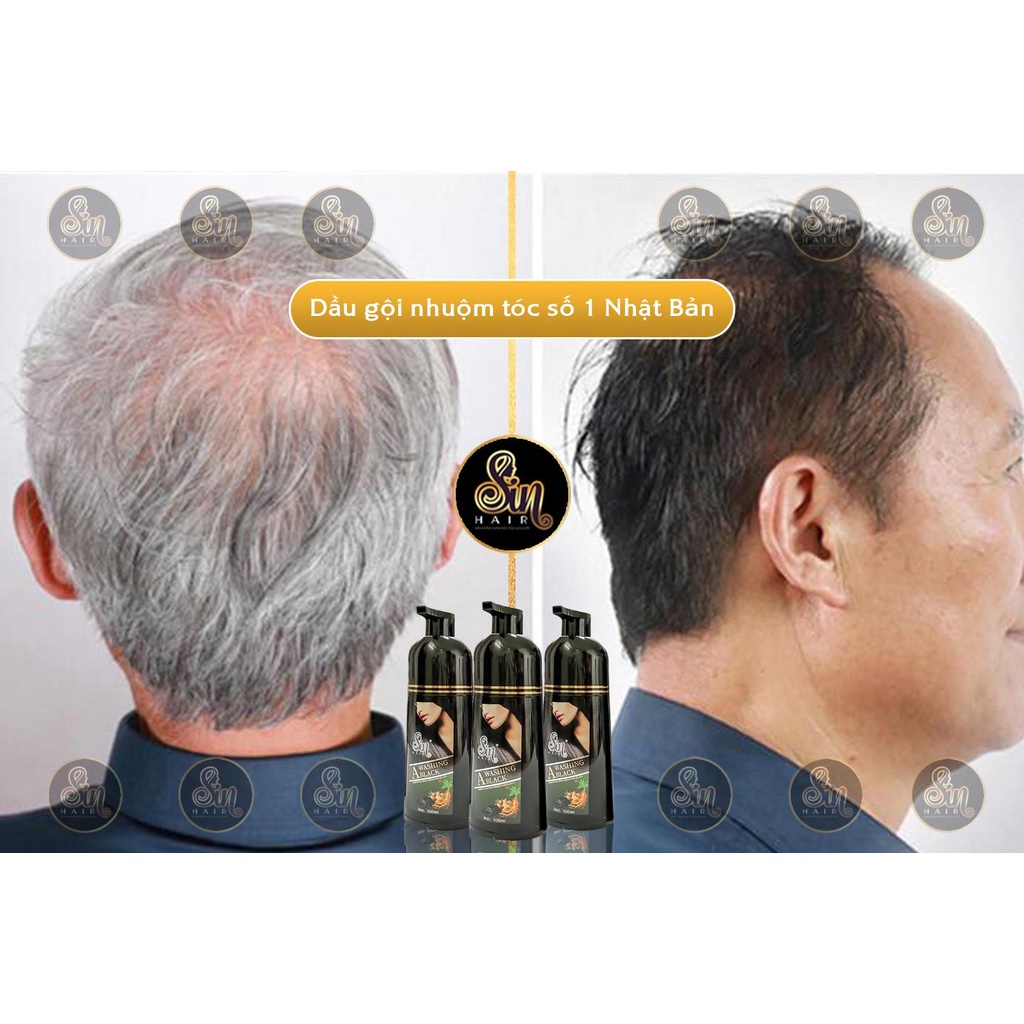 [Chính Hãng] Dầu Gội Phủ Bạc Sin Hair Dầu Gội Nhân Sâm Nhật Bản Mẫu Mới 350ml & 500ml