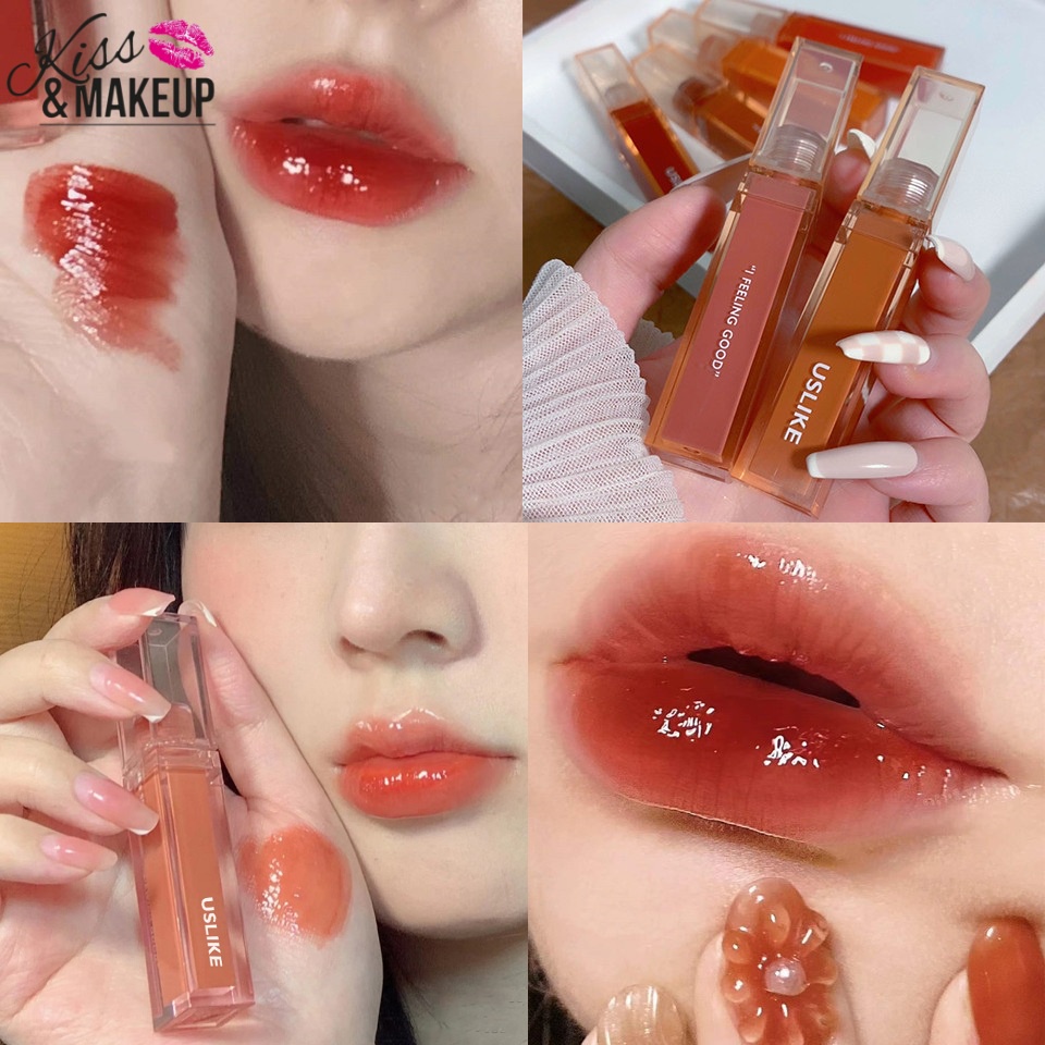 Son Bóng Tráng Gương Không Phai Uslike Màu Cực Xinh Trong Veo Mềm Mượt Dưỡng Môi Son10