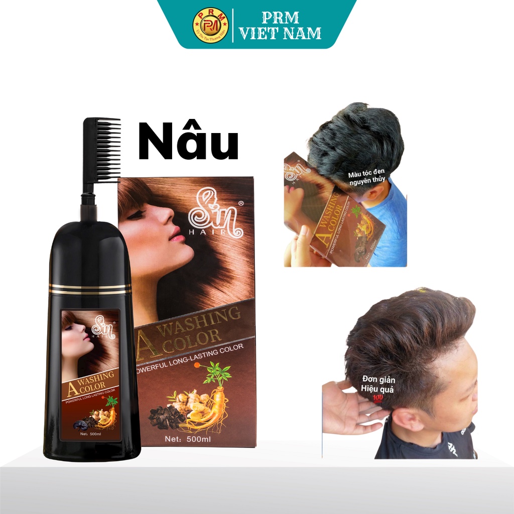 Dầu gội phủ bạc SIN HAIR chính hãng Nhật Bản, thành phần nhân sâm tự nhiên giúp đen tóc, nâu tóc từ lần gội đầu tiên