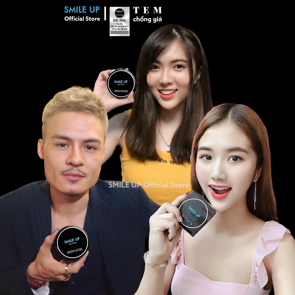 [CHÍNH HÃNG] THAN HOẠT TÍNH TRẮNG RĂNG SMILE UP Khử Mùi Hôi Miệng, Răng Trắng Sáng Tự Nhiên