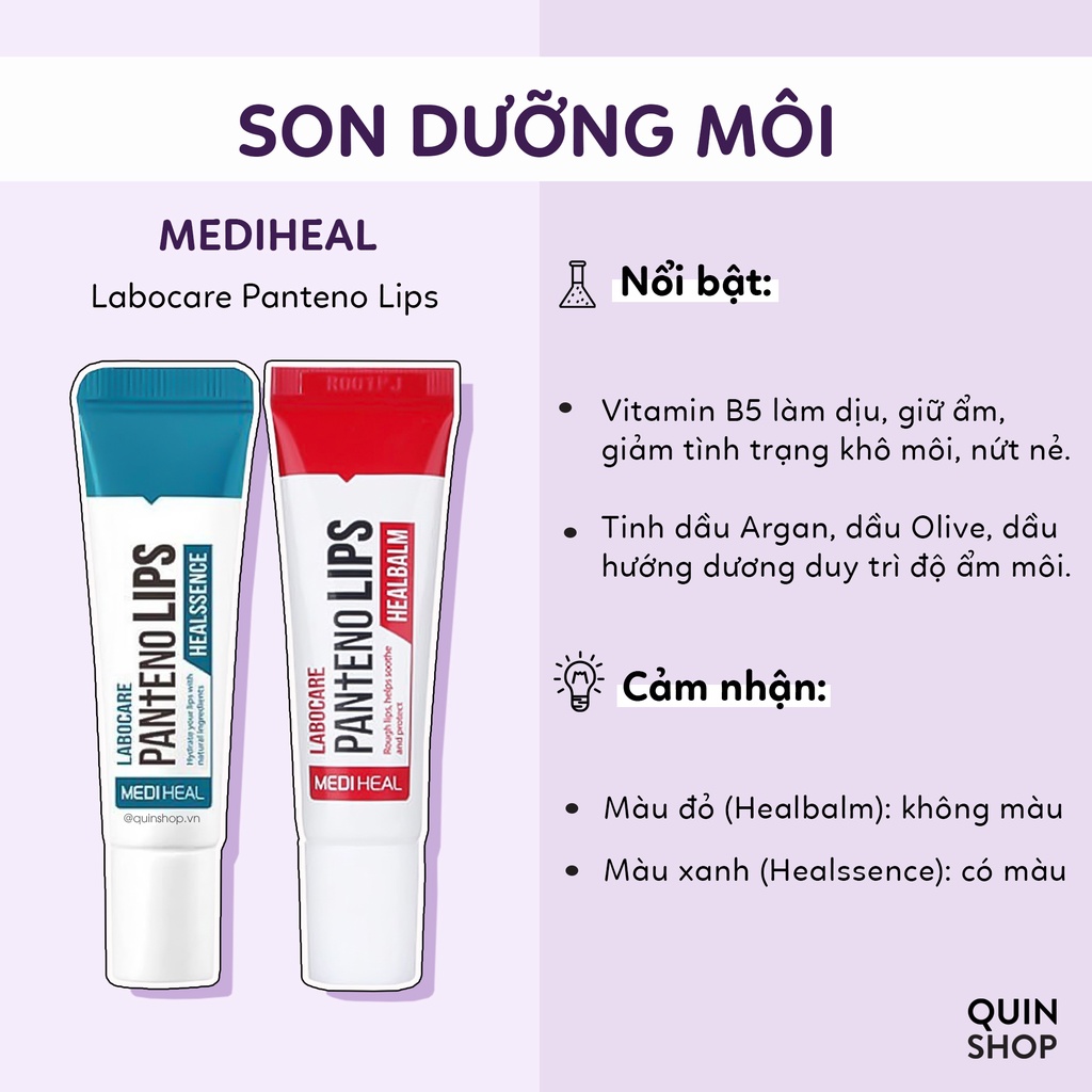 Son Dưỡng, Tẩy Da Chết Giảm Thâm Môi, Bong Tróc Mediheal Labocare Panteno Lips Healbalm