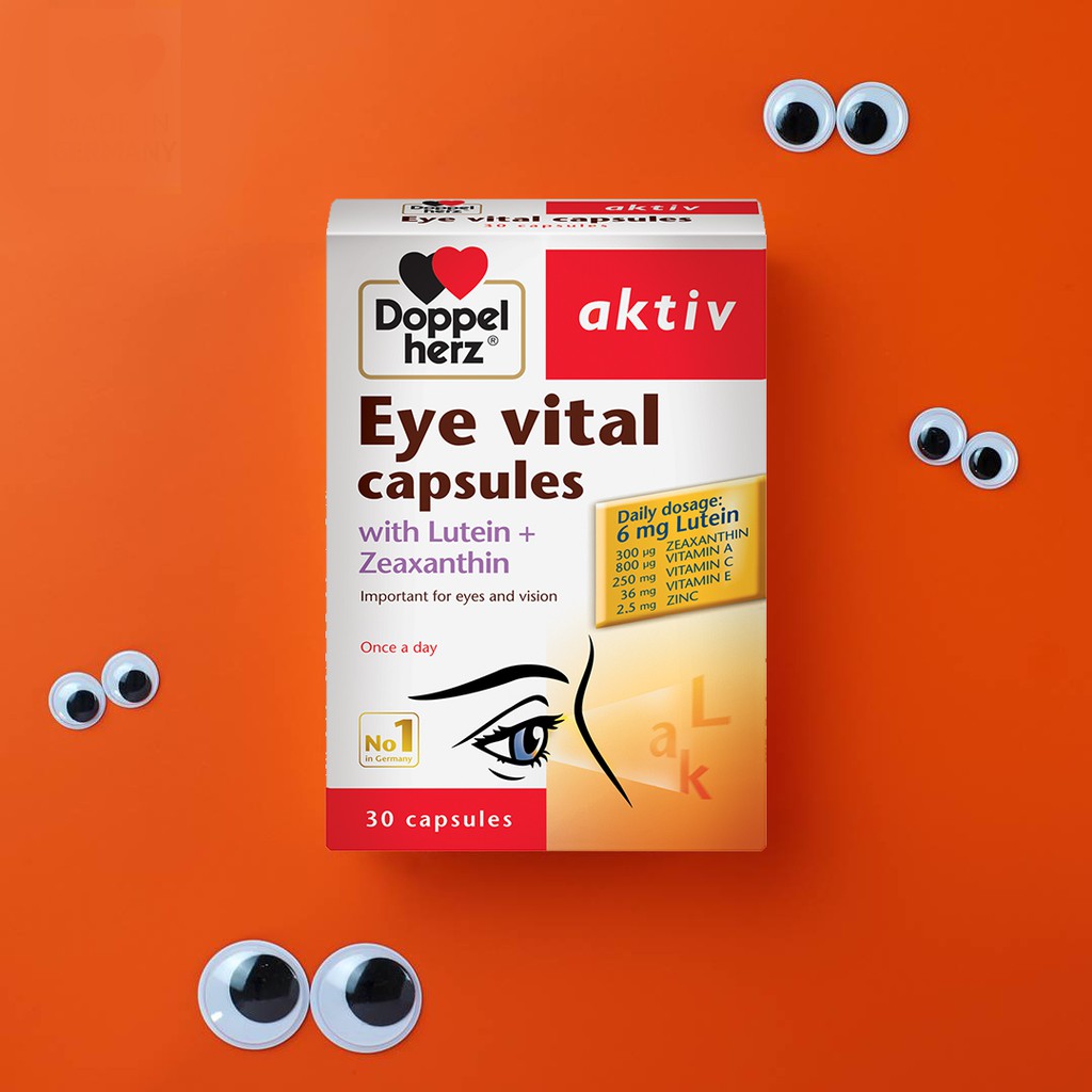 Viên uống chống mỏi mắt, tăng cường thị lực Doppelherz Eye Vital Capsules (Hộp 30 viên)