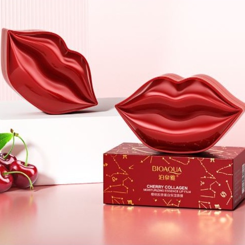 Hộp 20 Miếng Mặt Nạ Môi Bioaqua Dưỡng Ẩm Bổ sung Collagen Cherry