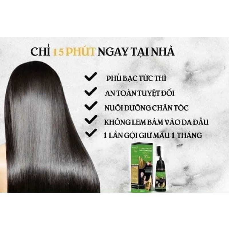 [ Tặng 5 gói dầu gội ] Dầu gội phủ bạc đen/nâu Trường Thọ của công ty Dược Phẩm DẠ THẢO LIÊN lọ to 400ml