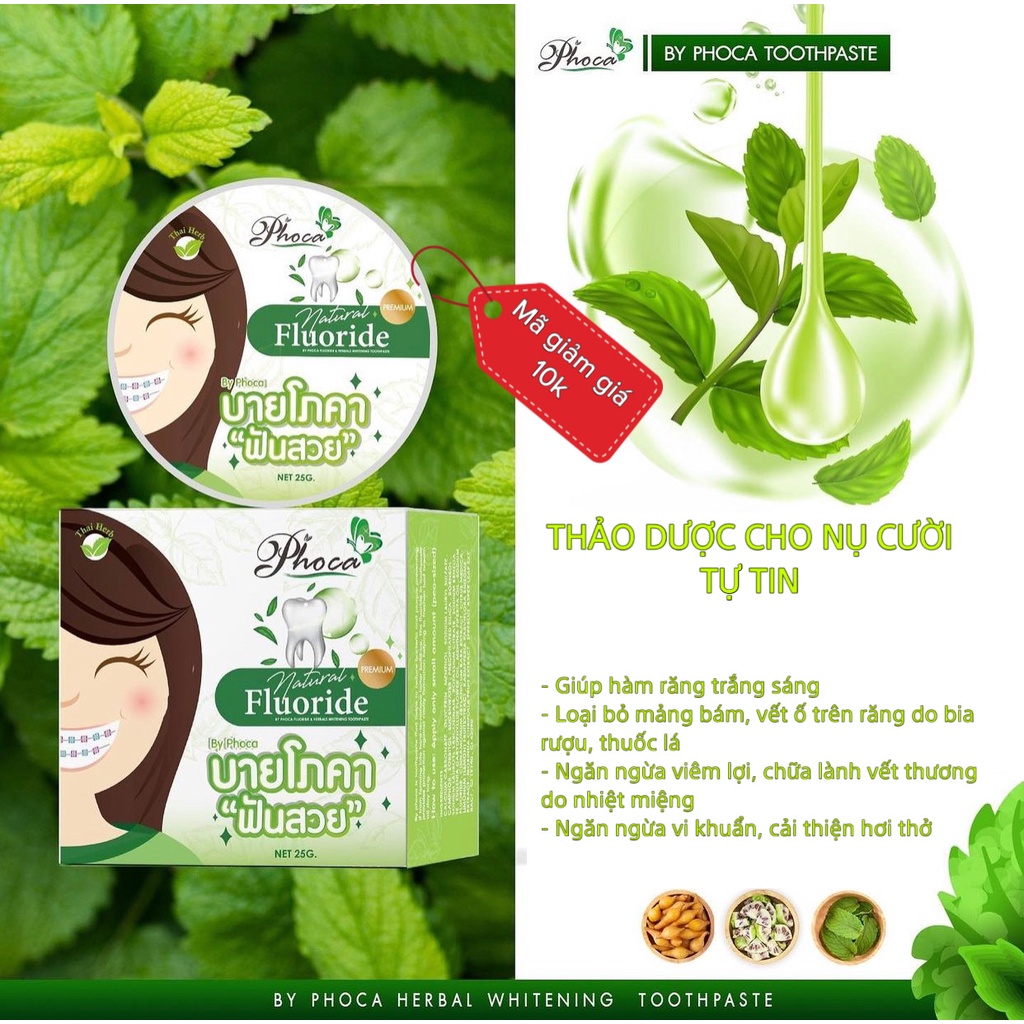[Giấy Chứng Nhận Chính Hãng] Kem đánh răng Phoca Trắng Răng Thơm Miệng Cho Người Niềng Răng Made in Thái Lan