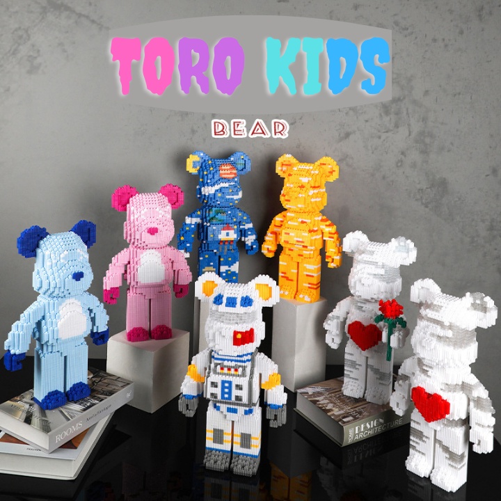 Mô hình lắp ráp gấu bearbrick cỡ lớn 30cm – 36cm, Đồ chơi lắp ráp