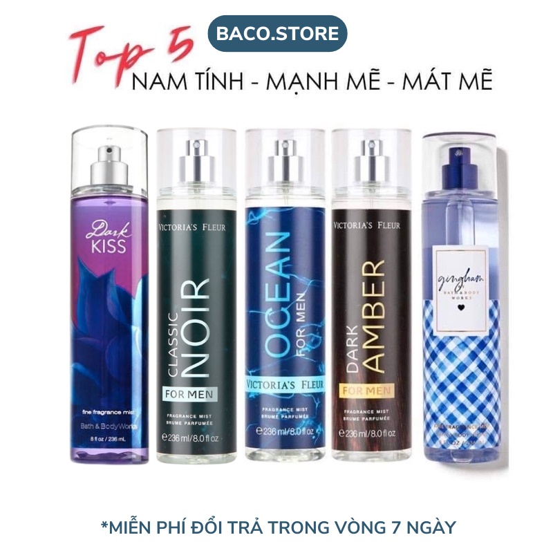 body mist Xịt Thơm Toàn thân Victoria’s Secret Body Mist 250ml Siêu Thơm Cá Tính, Năng Động