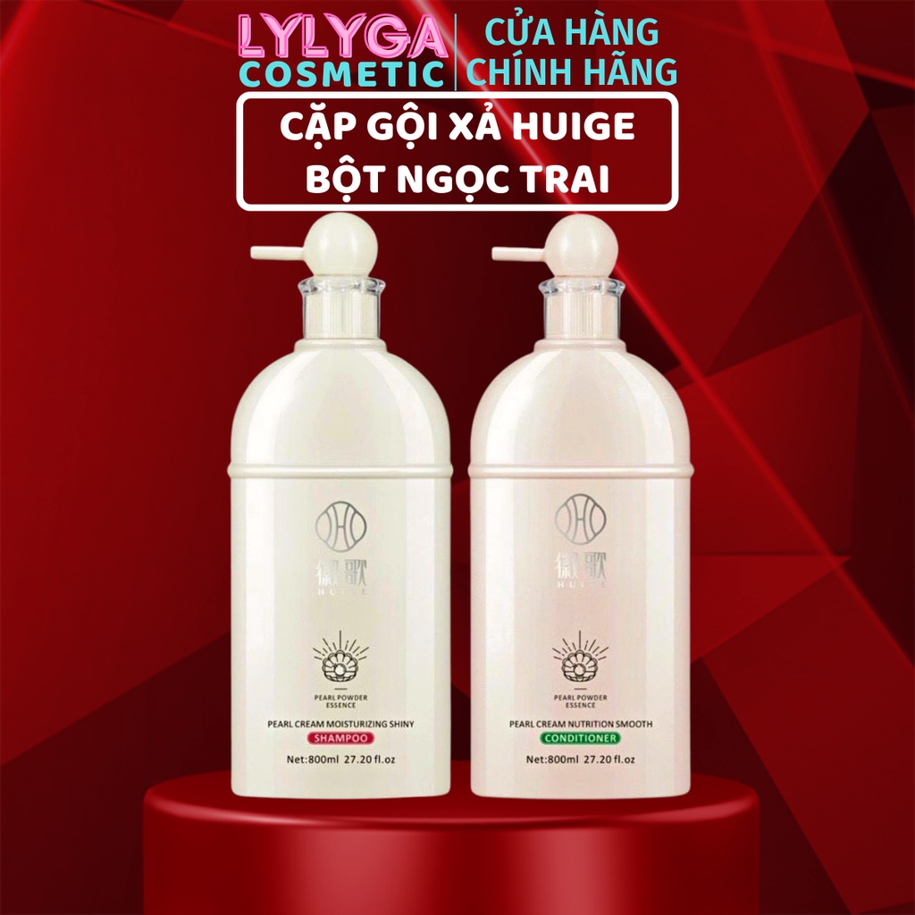 Bộ dầu gội dầu xả HUIGE PEARL CREAM 800ML X2 Phục hồi dưỡng ẩm cho tóc mềm mượt – Cặp gội xả bột ngọc trai GX27