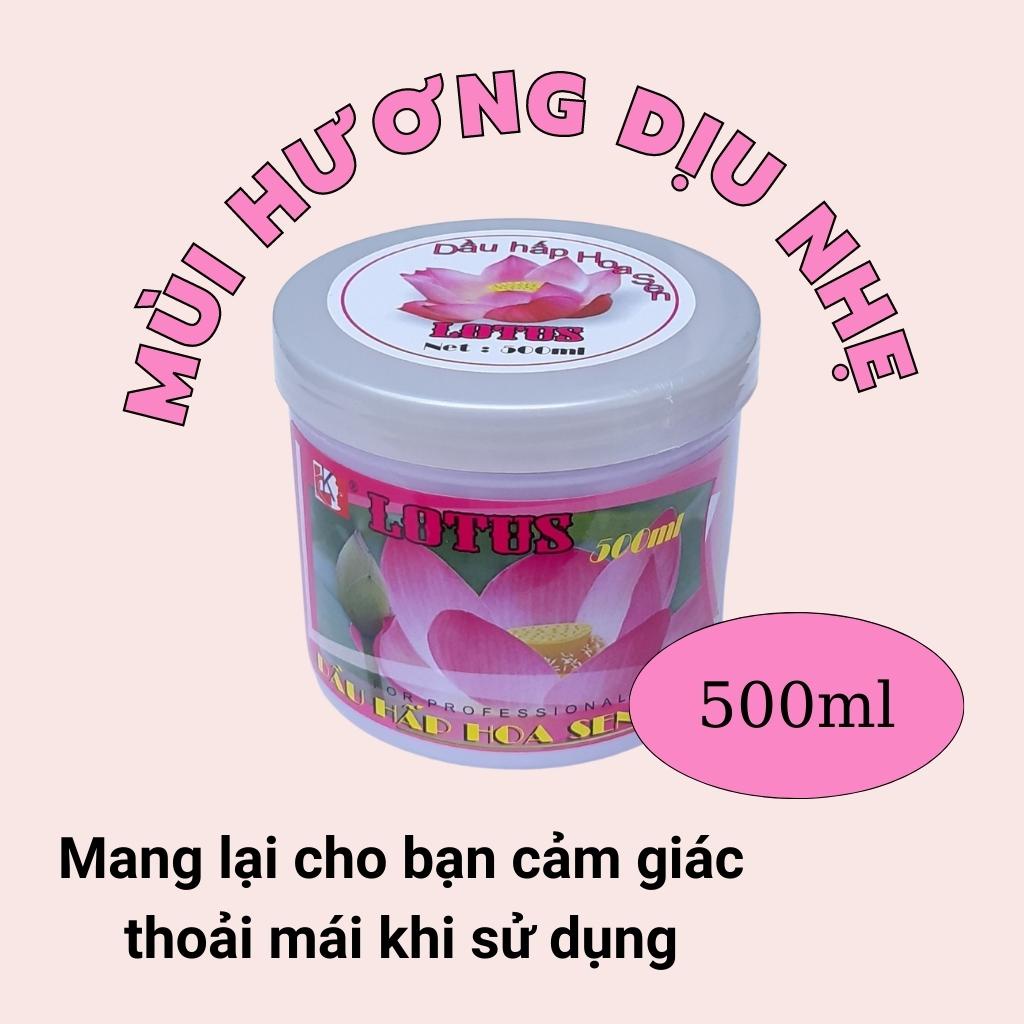 Kem ủ tóc hấp dầu HOA SEN LOTUS 500ml chính hãng phục hồi hư tổn chẻ ngọn dầu ủ tóc mềm mượt tóc thơm dịu nhẹ AME SHOP