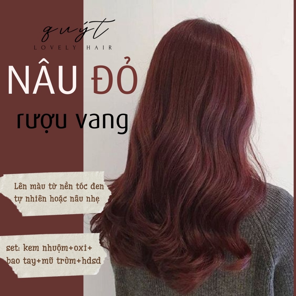 [ Q.8] THUỐC NHUỘM TÓC-NÂU ĐỎ RƯỢU VANG-TẶNG OXY