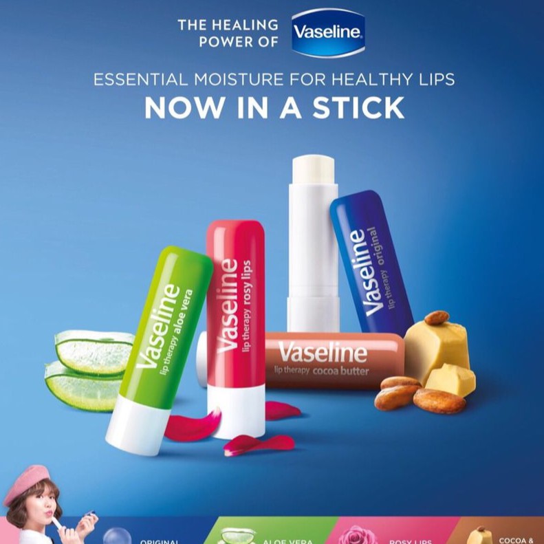 Son Dưỡng Vaseline Thỏi – Son Dưỡng Môi Vaseline Lip Therapy Dưỡng Ẩm 4.8g