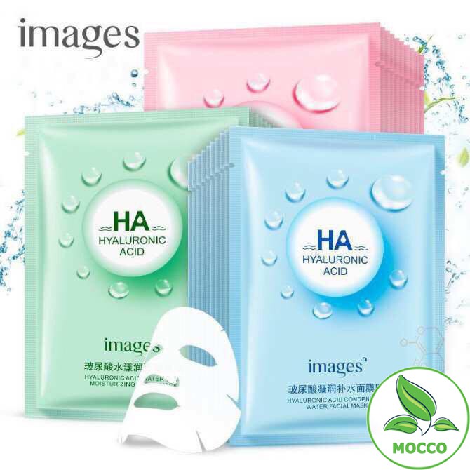 Mặt nạ giấy dưỡng trắng da mụn cấp ẩm thải độc HA Images – mn02