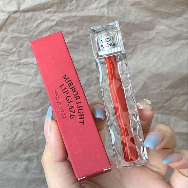Son kem bóng trong suốt HERORANGE /  KAKASHOW mướt môi căng mọng Mirror Light Lip Glaze Có ảnh thật