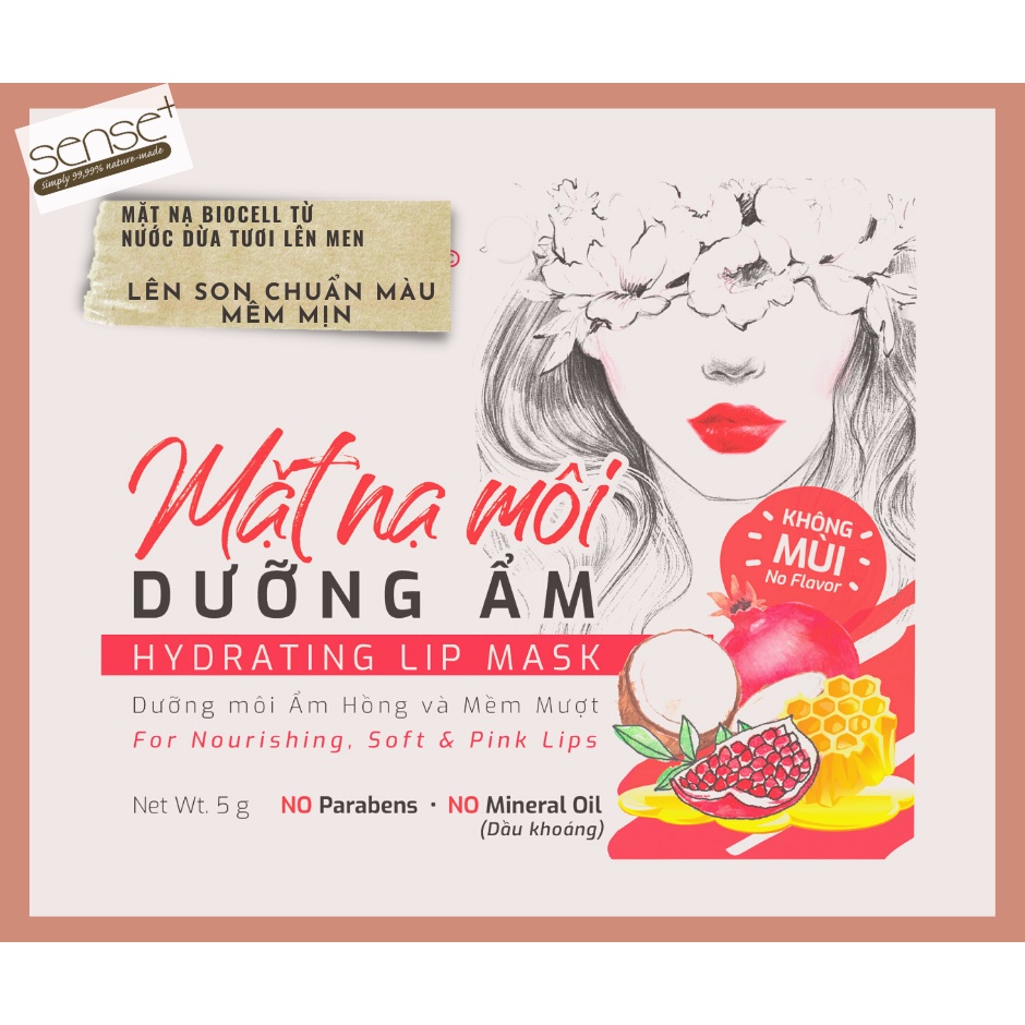 Mặt nạ môi dưỡng ẩm Sense Plus Hydrating Lip Mask (5g/miếng)