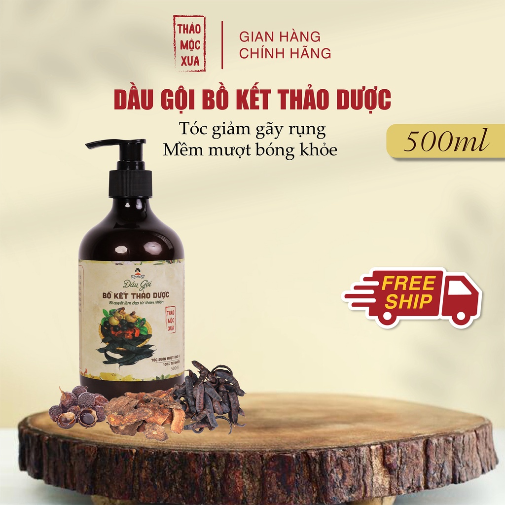 COMBO 2 Chai Dầu Gội Bồ Kết Thảo Dược giảm rụng tóc và ngăn ngừa gàu-Thảo Mộc Xưa 500ml