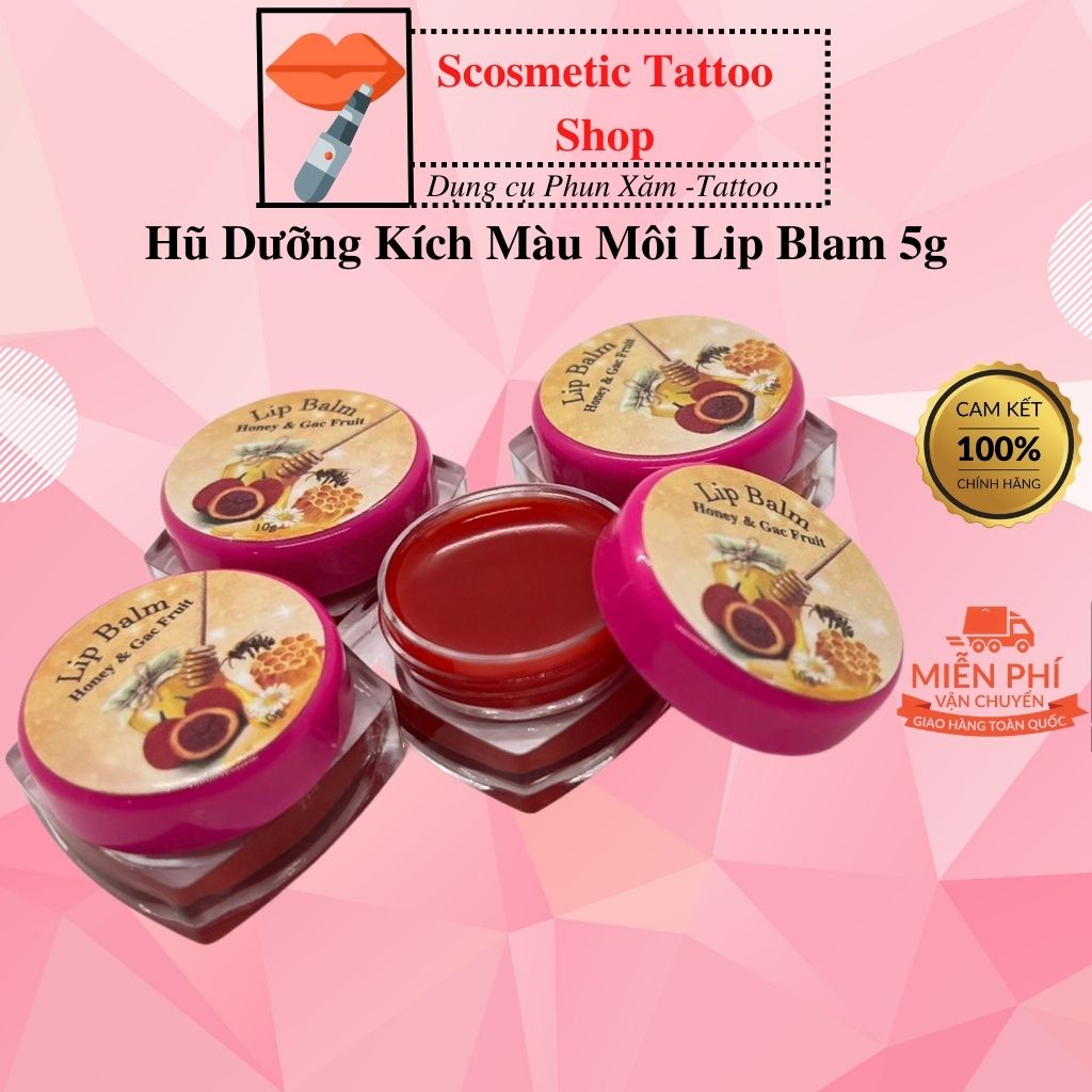 Dưỡng kích màu môi,Son dưỡng đỏ tươi từ gấc triết xuất từ thiên nhiên sau xăm-5g