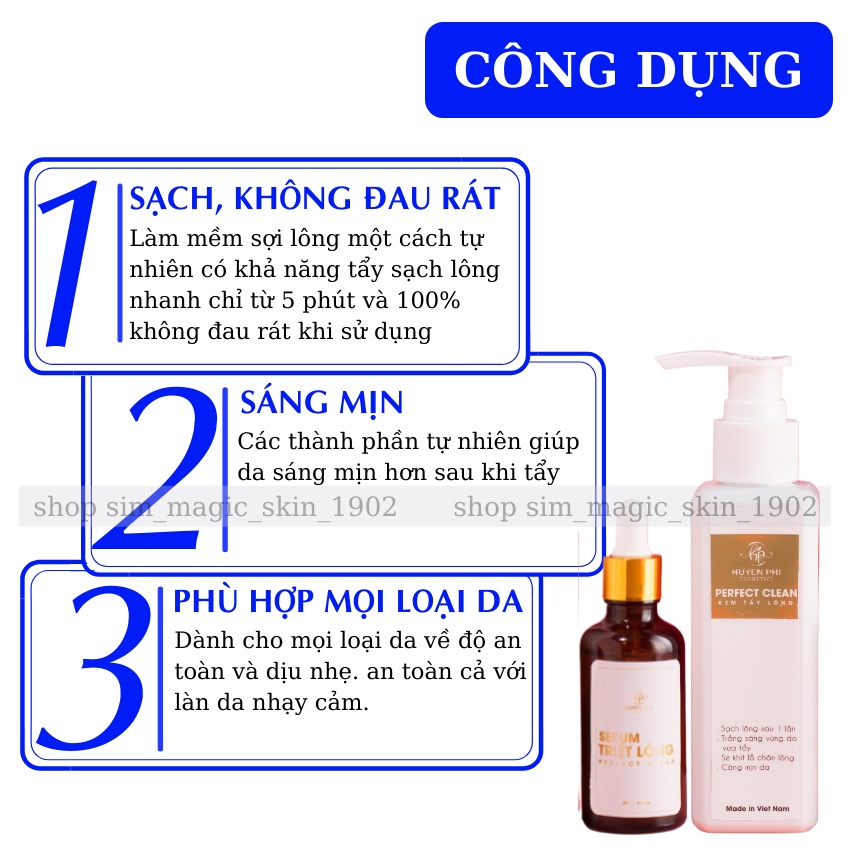 Kem Tẩy Lông Huyền Phi Tặng Serum Triệt Lông