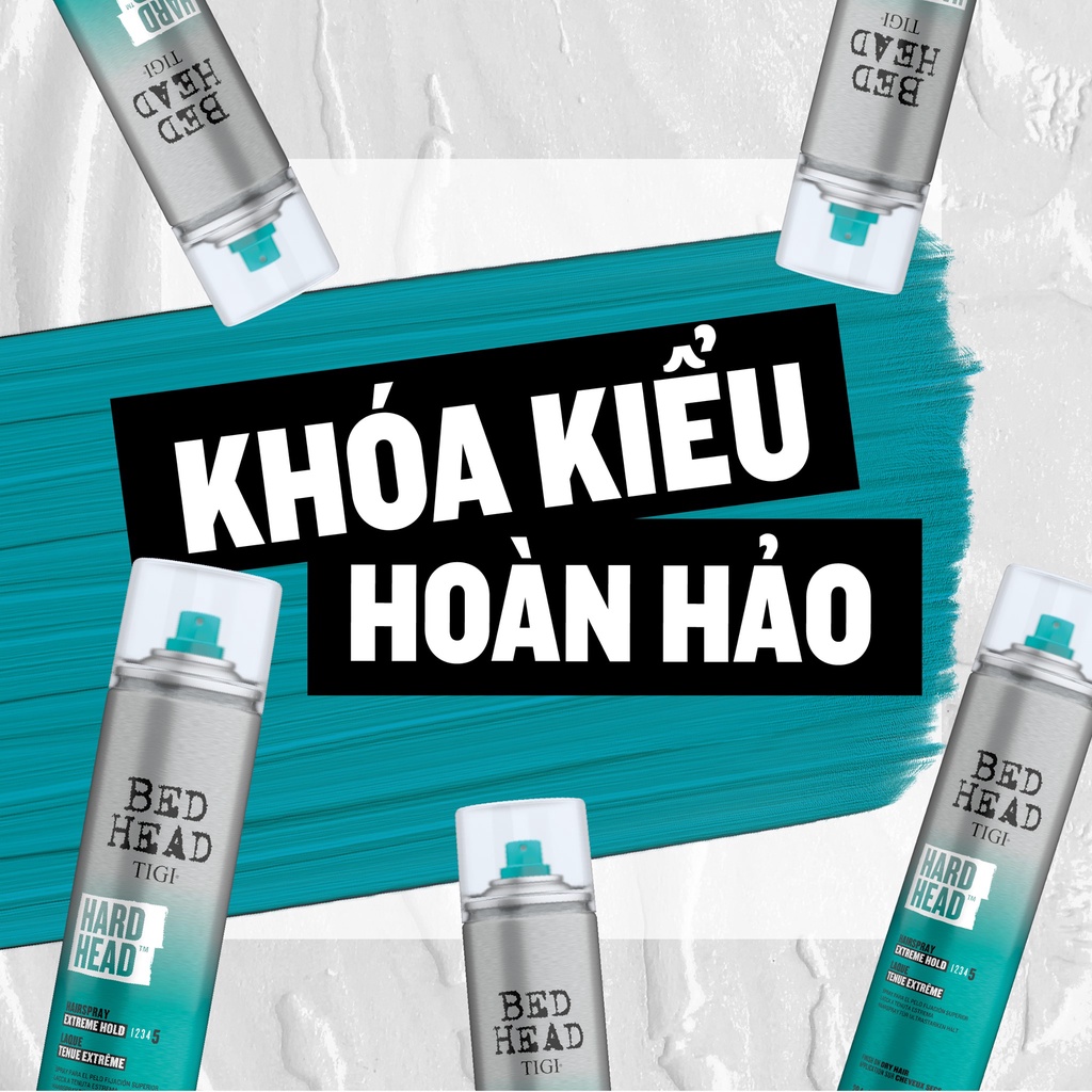 Gôm xịt tóc siêu cứng, giữ kiểu lâu bền Tigi Bed Head Hard Head 385ml chính hãng
