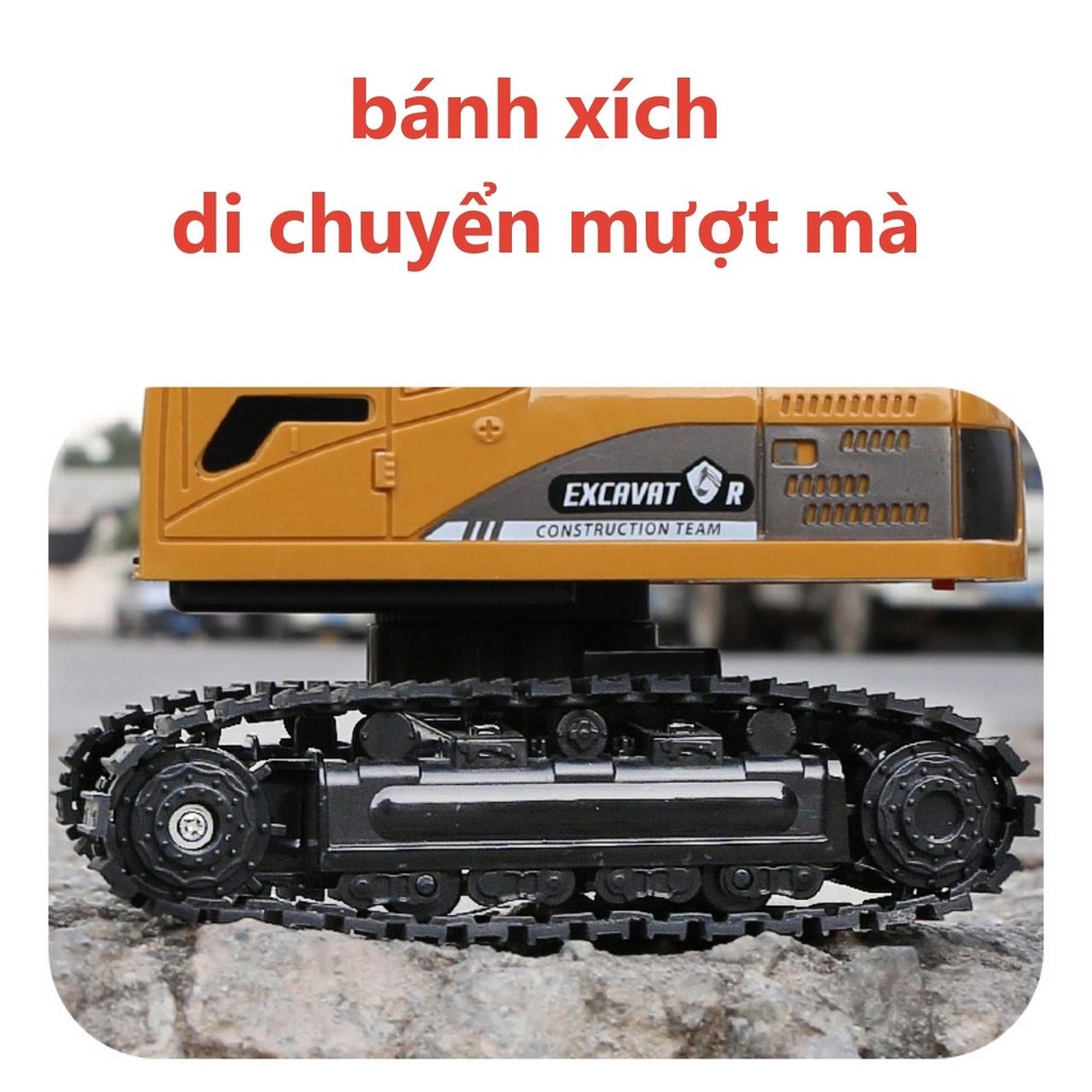 Máy xúc điều khiển từ xa đồ chơi cho bé có gầu sắt, bánh xích, đồ chơi điều khiển từ xa cho trẻ em BOBIKIDS MX01